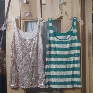 Old Navy womans sequin  tank tops size Large